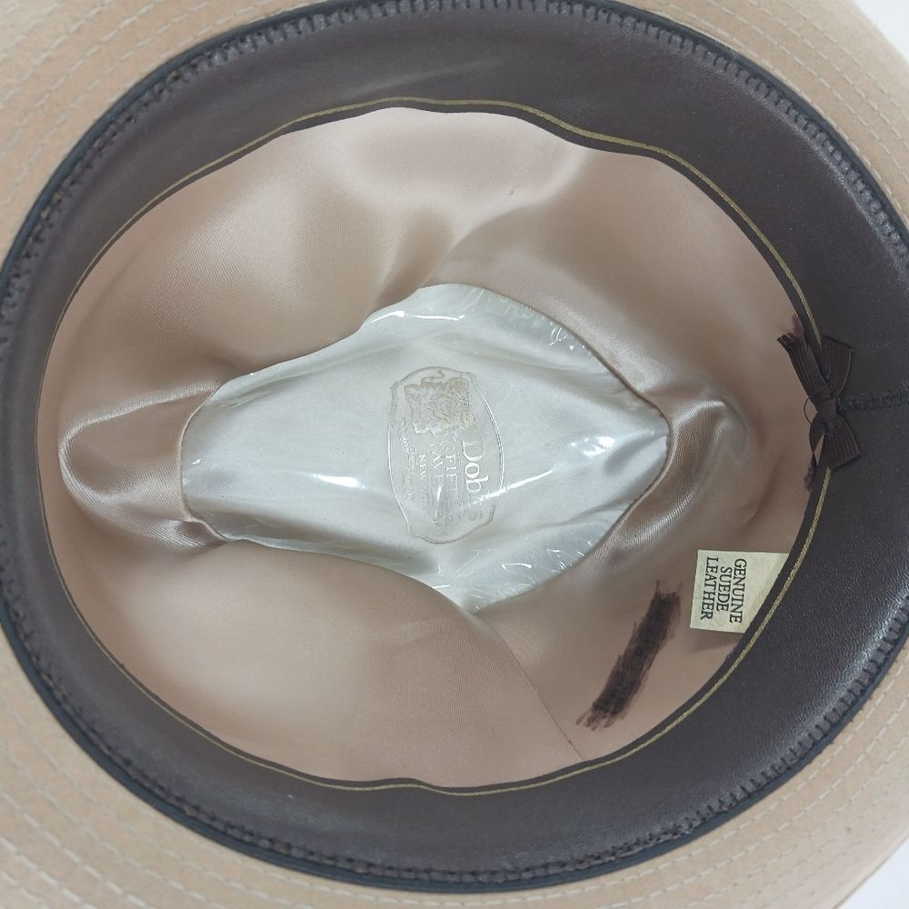 Dobbs 5th Ave. New York Vintage 1960s Fedora  Leather/Suede Banded Side Buckle.. - Picture 5 of 10
